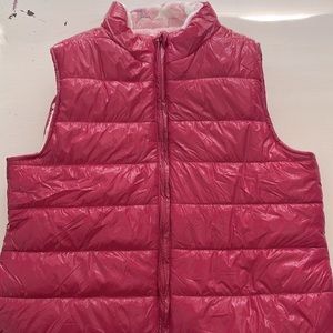 Epic Threads girls reversible puffer vest rasberry/pink XL